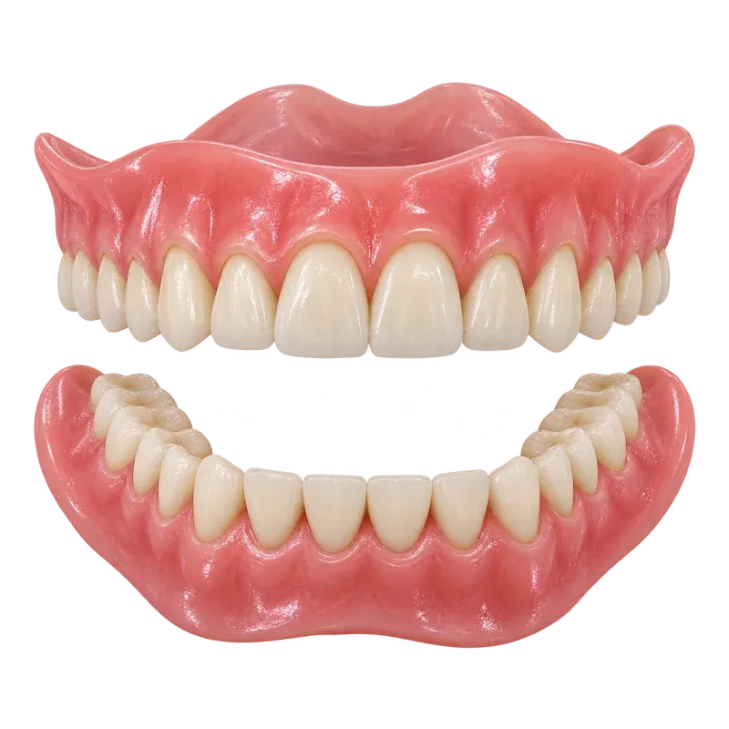 Illustration of complete upper and lower dentures